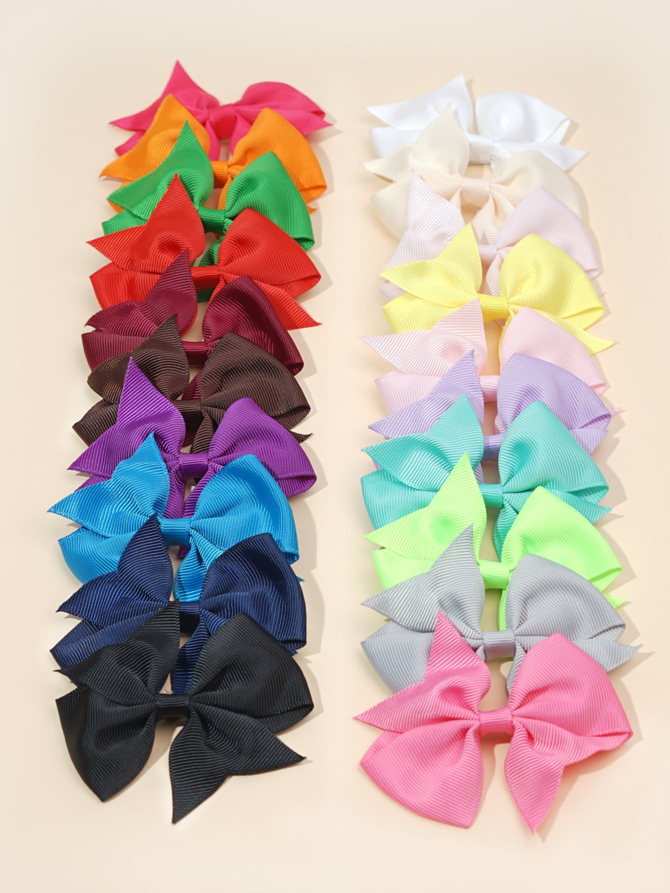 40 Pack 3.5 Inch Hair Bows Baby Girls Children Grosgrain Ribbon Alligator Hair Clips 20 Colors in Pair