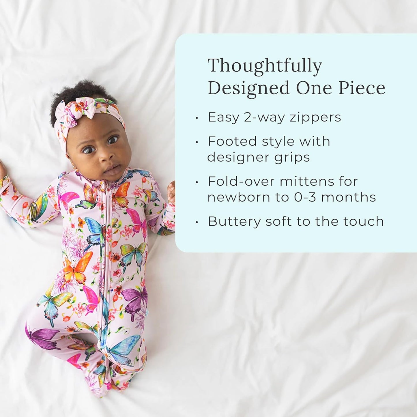 Baby Rompers Pajamas - Newborn Sleepers Girl Clothes - Kids One Piece PJ - Soft Viscose from Bamboo