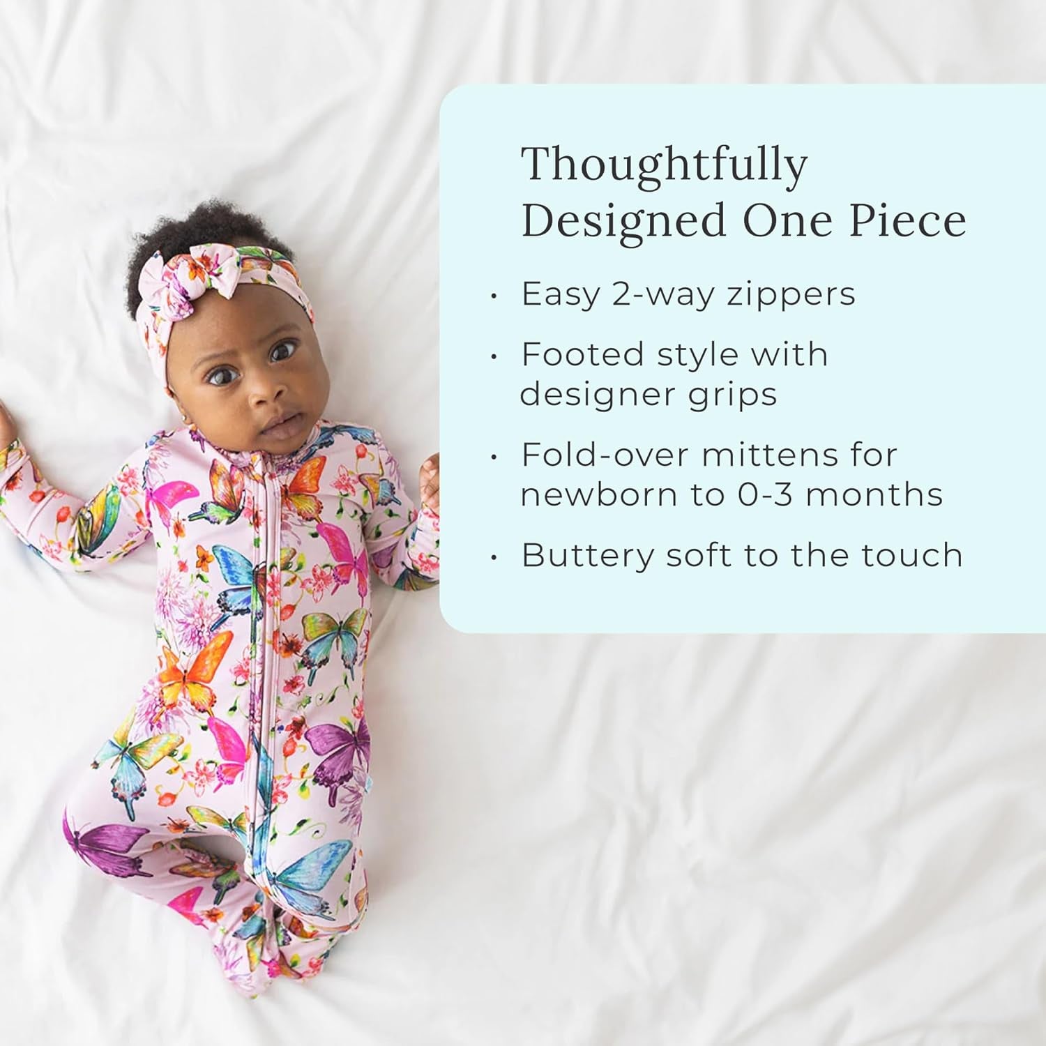 Baby Rompers Pajamas - Newborn Sleepers Girl Clothes - Kids One Piece PJ - Soft Viscose from Bamboo