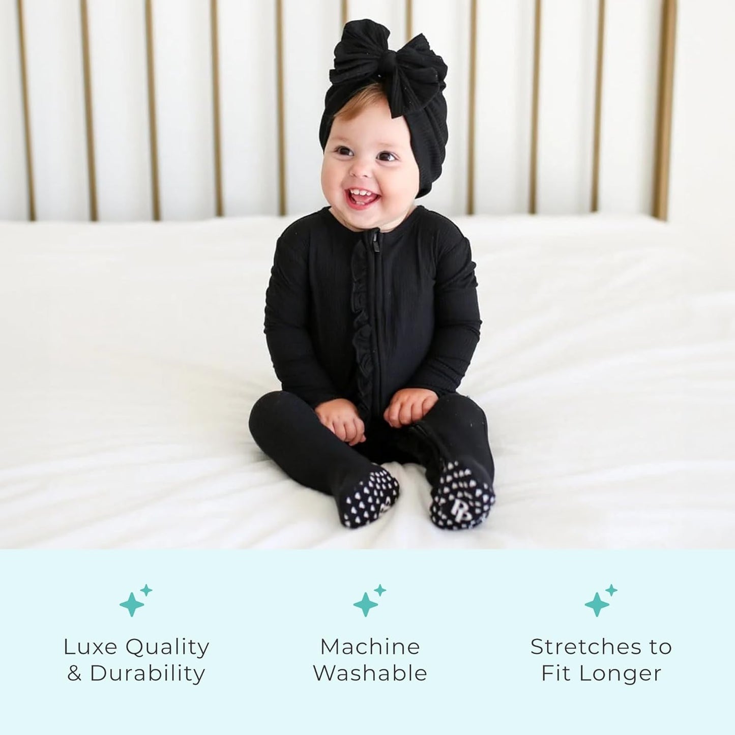 Baby Rompers Pajamas - Newborn Sleepers Girl Clothes - Kids One Piece PJ - Soft Viscose from Bamboo