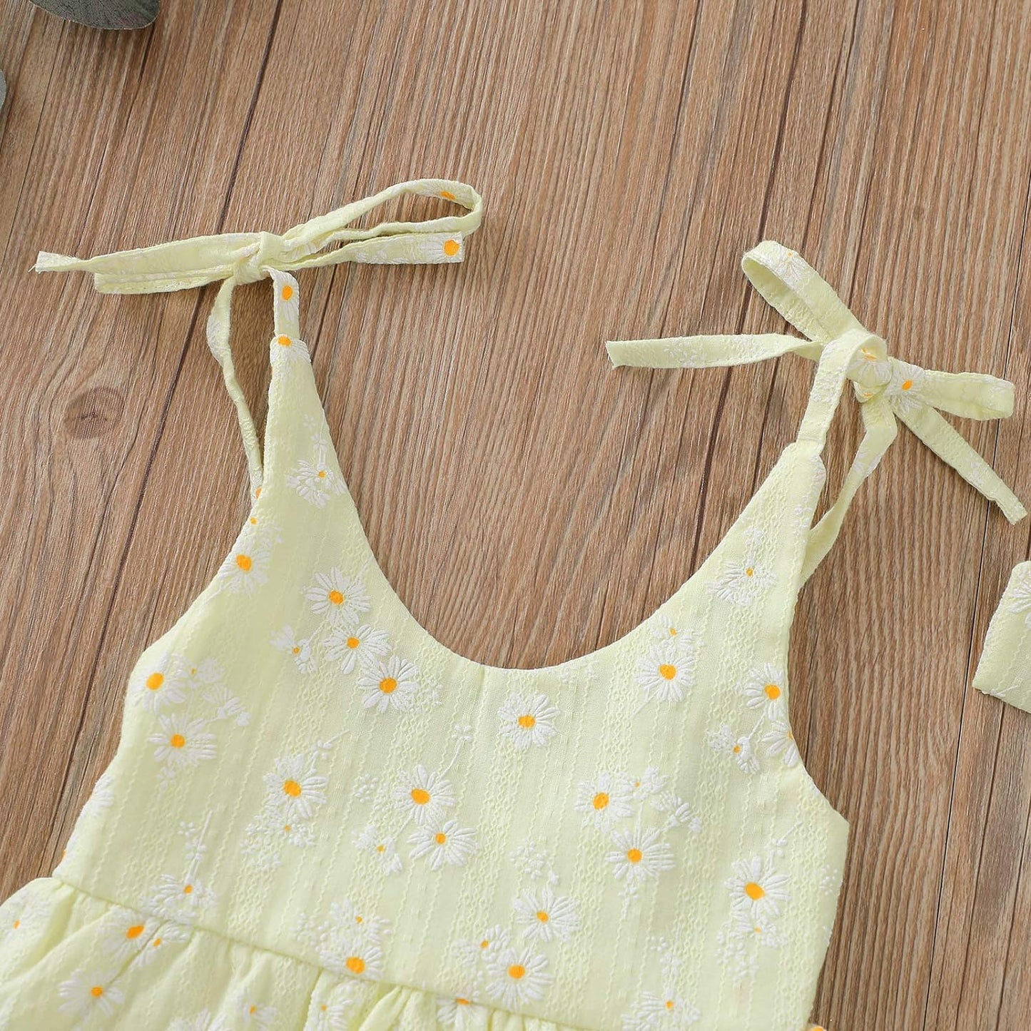 Baby Girls Daisy Playsuits Bodysuit+Headband Print Halter Romper Floral Jumpsuit Infant Summer Clothes