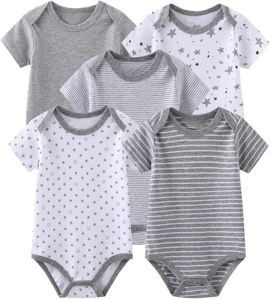 Newborn Baby Bodysuit Short Sleeve Onesies Baby Clothes for Boys and Girls