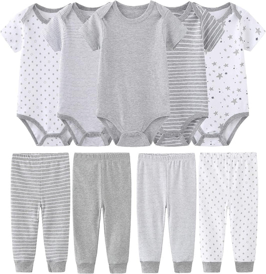 Newborn Baby Clothes Set Onesies Short Sleeve Baby Boy Pants Baby Girl Bodysuits Baby Layette Sets