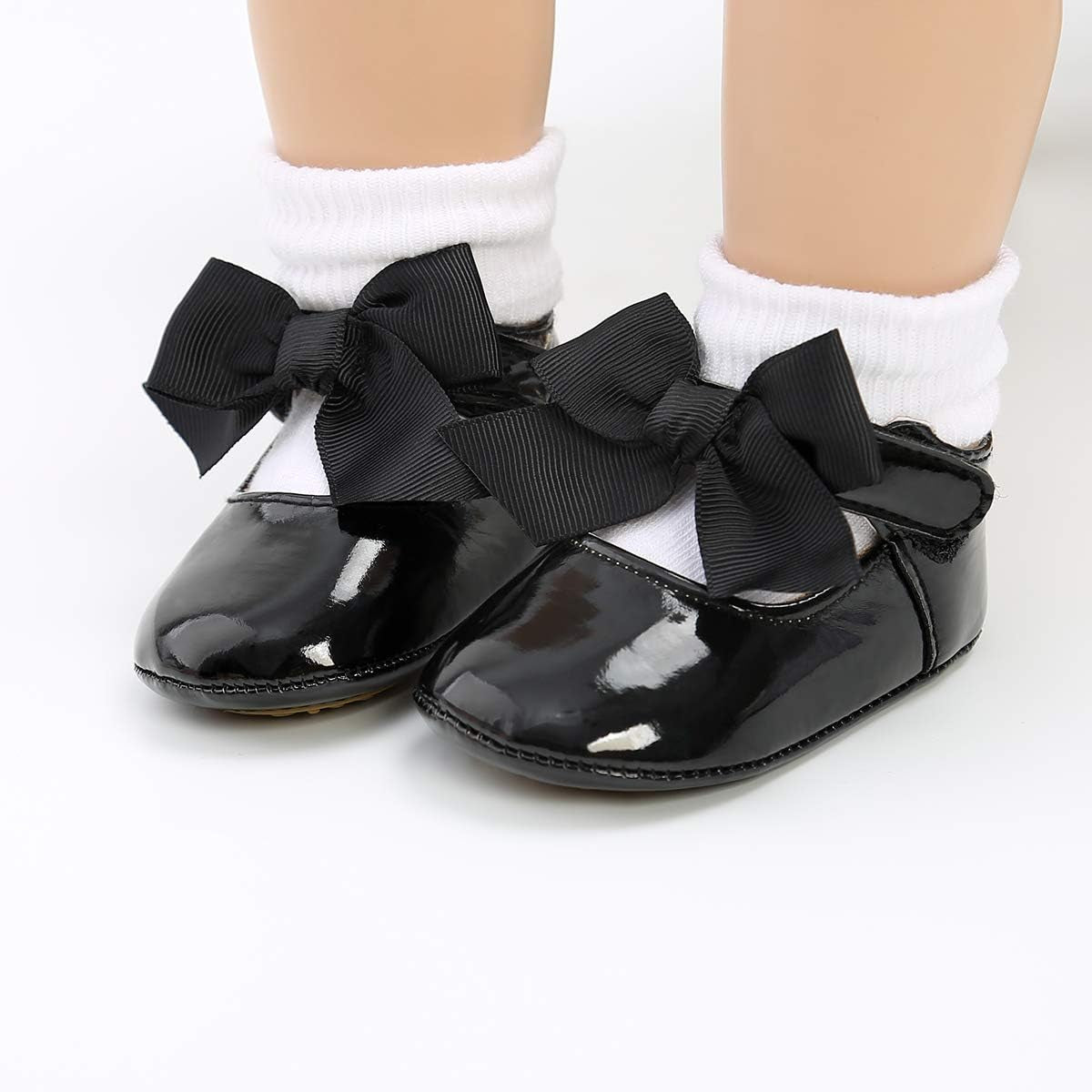 Baby Girls Mary Jane Flats Shoes Anti-Slip Rubber Sole Infant Toddler Princess Wedding Dress Shoes